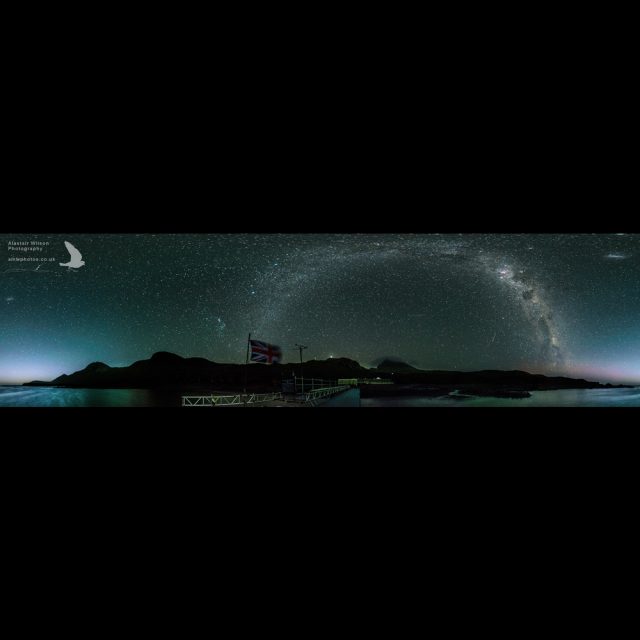 Bird Island panorama night sky