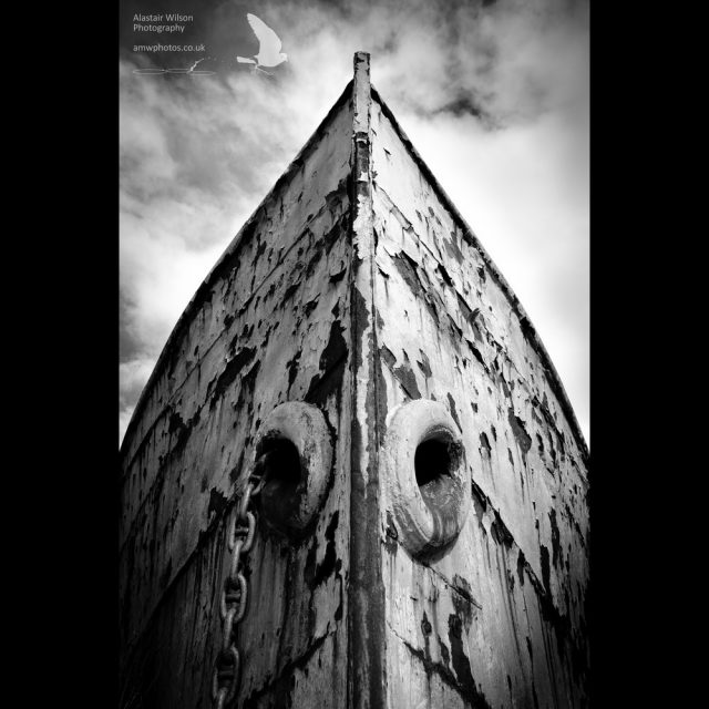 The bow of a whaling/sealing ship abandoned in South Georgia